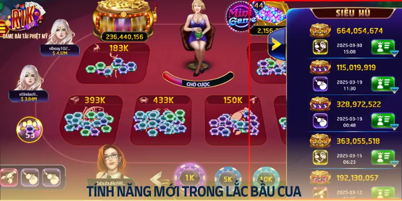 Giới thiệu những tính năng mới trong lắc bầu cua