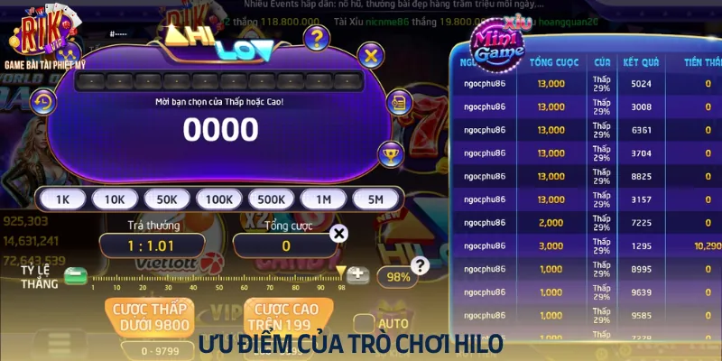 Tổng hợp những ưu điểm của trò chơi hilo