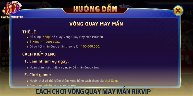 Cách chơi vòng quay may mắn Rikvip cho tân binh